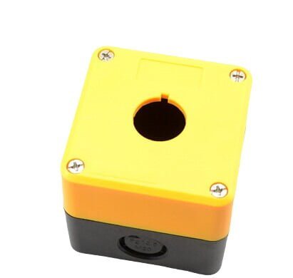 CA-BX1. CAJA BOTONERA AMARILLA 1 ORIFICIO