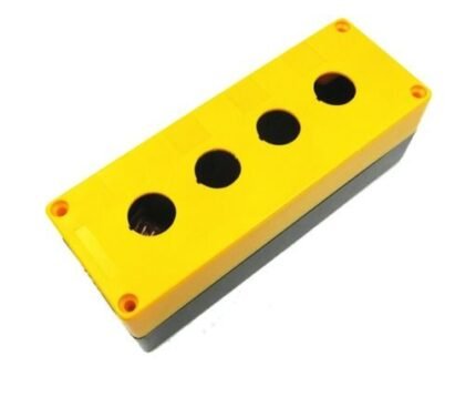 CA-BX4. CAJA BOTONERA AMARILLA 4 ORIFICIOS