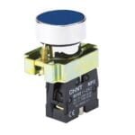 NP2-BA61. PULSADOR METALICO RASANTE AZUL