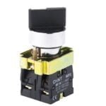 NP2-BD21, SELECTOR METALICO MANIJA CORTA, 0-1, 2 POSICIONES FIJAS, 1NA, DIAM. 22MM