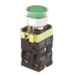 NP2-BW3361 220V LED. PULSADOR METALICO RASANTE LUMINOSO VERDE