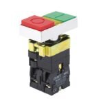 NP2-BW8465 230V LED. PULSADOR DOBLE METALICO ROJO SALIENTE(STOP) + VERDE RASANTE