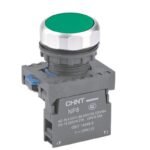 NP8-01BN-3. PULSADOR PLASTICO RASANTE VERDE