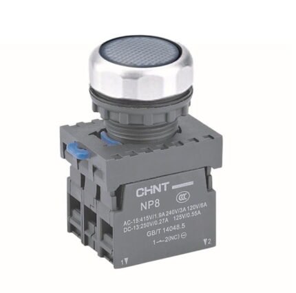 NP8-10BND-1. PULSADOR RASANTE LUMINOSO PLASTICO BLANCO