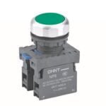 NP8-11BN-3. PULSADOR PLASTICO RASANTE VERDE