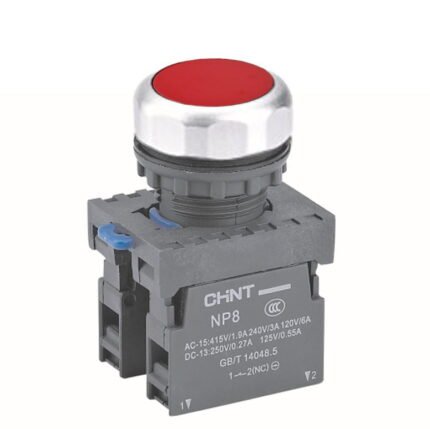 NP8-11BN-4. PULSADOR PLASTICO RASANTE ROJO