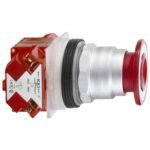 9001KR9RH6, PULSADOR DE EMERGENCIA MODULAR ROJO TIPO HONGO, CABEZAL 41MM, DIAM. 22MM, 1NC, DESBLOQUEO POR DESENGANCHE