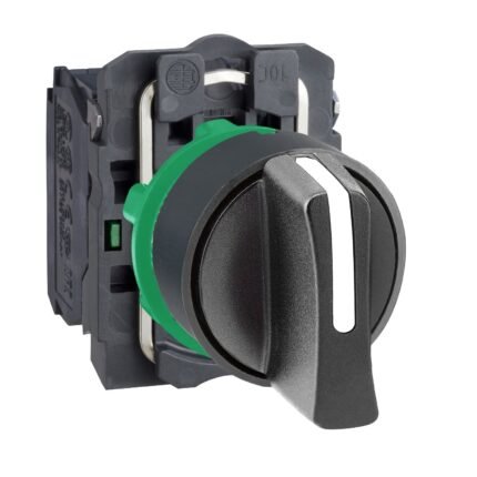 XB5AD53. SELECTOR PLASTICO NEGRO MANETA CORTA