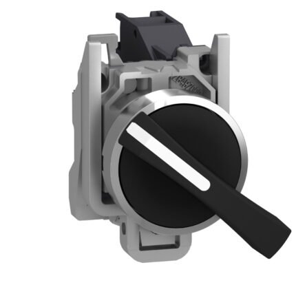 XB4BJ21. SELECTOR METALICO NEGRO MANETA LARGA